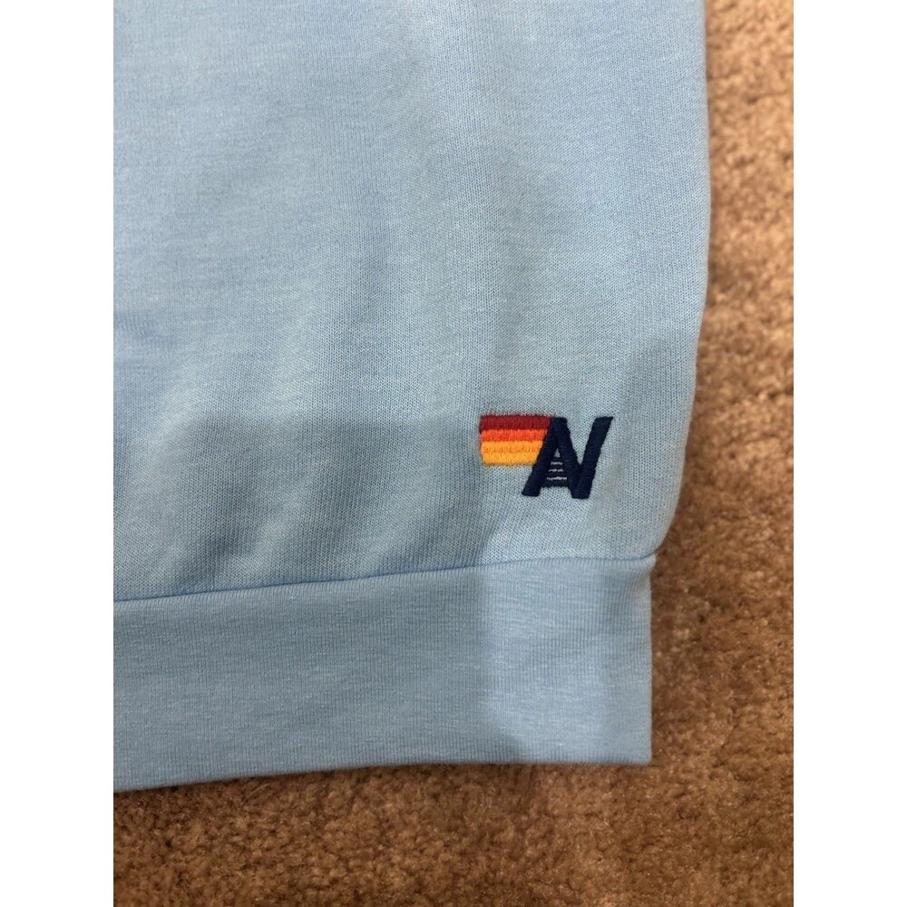 Aviator Nation Glitter Heart Relaxed Crewneck Sweatshirt Blue Size XS New - Picture 6 of 11